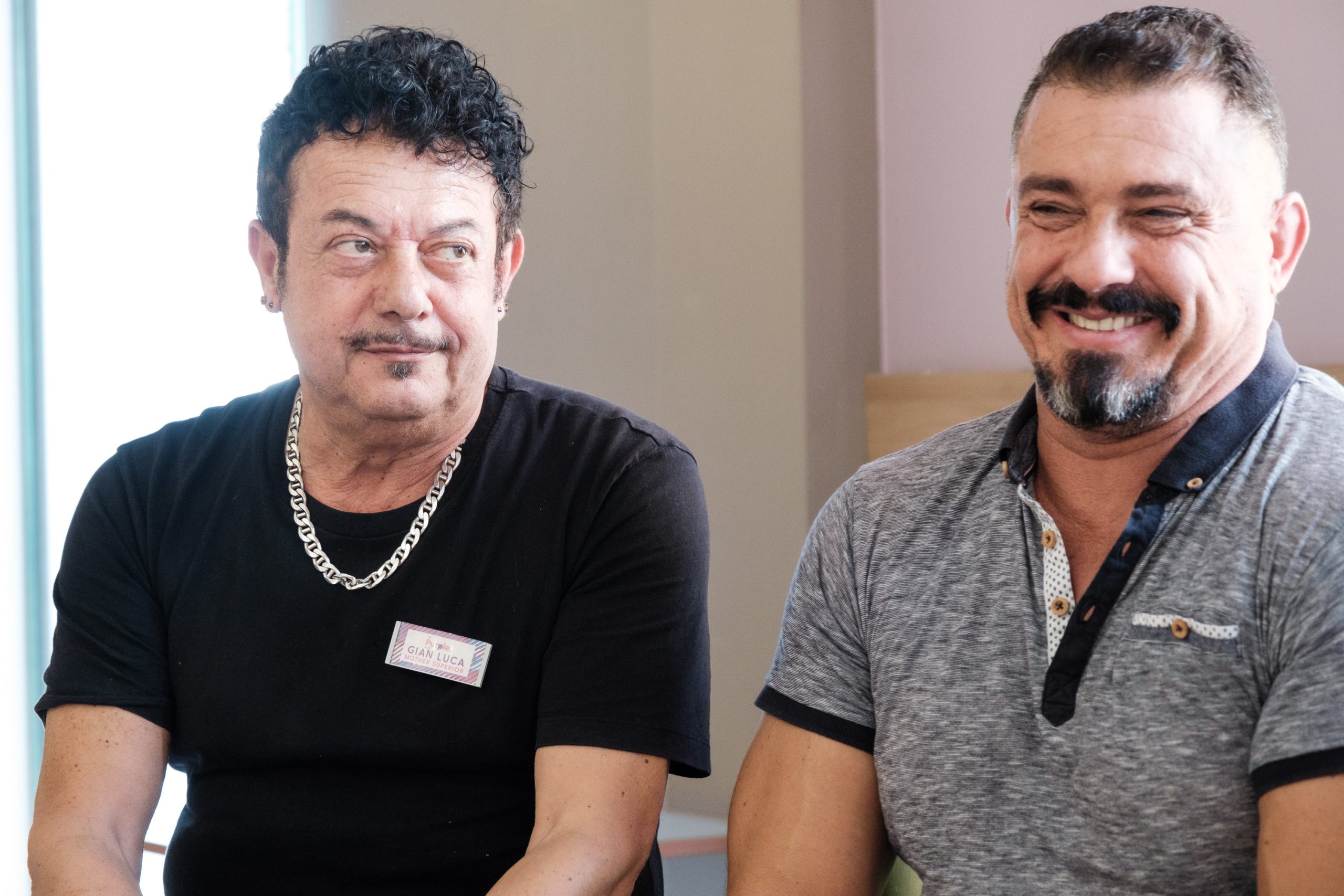 Ibiza Pride. Presentación ICONOS, Hotel Purple, Sant Antoni. Prsentan Antonio Balibrea, director de Ibiza Pride y Miquel Tur, concejal de Turismo del Ayuntamiento de Sant Antoni, acompañados por Gianluca Melisse, director de Purple Hotel y Rafarelius, auntor del libro ilustrado Manuela.